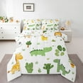 thumbnail image 1 of jejeloiu Cute Cartoon dinosaur Bedding Comforter Set,Zoo Animal Giraffe Twin Comforter Sets,Tropical Desert Plant Cactus Bedding Set For Kids Boys,Super Cozy Room Decor Reversible,2-Piece, 1 of 8