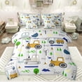 thumbnail image 1 of jejeloiu Cute Cartoon Excavator 7-Piece Twin Bedding Sets,Construction Vehicles Bedding Comforter Set,Orange Gray Green Sheet Sets For Boys Kids,Breathable Home Decor Reversible, 1 of 8