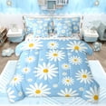 thumbnail image 1 of jejeloiu Cute Cartoon Floral 7-Piece Bedding Comforter Set,Kawaii Daisy Blossom King Bedding Sets,White Blue Bed Sheets For Girls,Ultra Soft Home Decor Reversible, 1 of 8