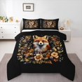 thumbnail image 1 of jejeloiu Cute Cartoon Fox Full Size Comforter Sets,Colorful Rustic Flower Bedding Comforter Set,Wild Animal Bedding Sets For Boys Kids,Breathable Home Decor Reversible,3pcs, 1 of 8