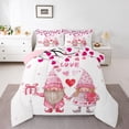 thumbnail image 1 of jejeloiu Cute Cartoon Gnome Full Size Comforter Sets,Romantic Gift Bedding Comforter Set,Pink Heart Print Bedding Sets For Girls,Luxury Bedroom Decor Reversible,3 Pieces, 1 of 7