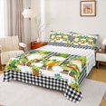 thumbnail image 1 of jejeloiu Cute Cartoon Gnome Queen Sheet Sets,St.Patrick Day Flat Sheet,White Black Checkered Queen Fitted Sheet For Boys Girls,Luxury Bedroom Decor,4pcs, 1 of 7