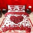 thumbnail image 1 of jejeloiu Cute Cartoon Loves 7-Piece Bedding Comforter Set,Flower Heart King Bedding Sets,Happy Valentine'S Day Bed Sheets For Girls Teens,Breathable Home Decor Reversible, 1 of 8