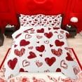 thumbnail image 1 of jejeloiu Cute Cartoon Loves Bedding Comforter Set,Graffirti Heart Print Twin Comforter Sets,Red White Bedding Set For Girls Teens,Breathable Home Decor Reversible,2-Piece, 1 of 8