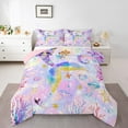 thumbnail image 1 of jejeloiu Cute Cartoon Meraid Bedding Comforter Set,Ocean Sea Animal Twin Comforter Sets,Watercolor Coral Shell Bedding Set For Girls,Luxury Bedroom Decor Reversible,2 Pieces, 1 of 8