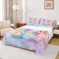 thumbnail image 1 of jejeloiu Cute Cartoon Princess Queen Sheet Sets For Girls,Magical Initial Alphabet P Bed Set For Kids,4 Pieces, 1 of 6
