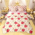 thumbnail image 1 of jejeloiu Cute Cartoon Strawberry 7-Piece Bedding Comforter Set,Kawaii Daisy Blossom Flowers King Bedding Sets For Girls Reversible, 1 of 8