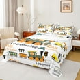 thumbnail image 1 of jejeloiu Cute Cartoon Train Twin Sheet Sets,Transportation Vehicle Twin Fitted Sheet,White Yellow Orange Flat Sheet For Kids,Uxury Bedroom Decor,3pcs, 1 of 7