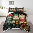 thumbnail image 1 of jejeloiu Cute Cat Bedding Comforter Set,Merry Xmas Twin Comforter Sets,Lovely Pet Kitten Bedding Set For Girls Boys,Breathable Bedroom Decor Reversible,2pcs, 1 of 8