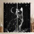 thumbnail image 1 of jejeloiu Cute Cat Blackout Curtains Set of 2 (52x84 Each),Pet Animal Window Curtains,Gray Black Curtains and Drapes For Girls Boys,Luxury Bedroom Decor, 1 of 6