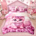 thumbnail image 1 of jejeloiu Cute Cat Kitten 7-Piece Twin Bedding Sets,Pet Animal Bedding Comforter Set,Romantic Flower Floral Sheet Sets For Girls,Microfiber Bedroom Decor Reversible, 1 of 8