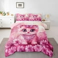 thumbnail image 1 of jejeloiu Cute Cat Kitten Bedding Comforter Set,Pet Animal Twin Comforter Sets,Romantic Flower Floral Bedding Set For Girls,Microfiber Bedroom Decor Reversible,2 Pieces, 1 of 8