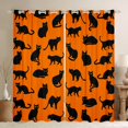 thumbnail image 1 of jejeloiu Cute Cat Kitten Curtains Pack of 2 (42x84 Each),Kawaii Pet Animals Curtains Blackout,Orange Black Bedroom Curtains For Boys Kids,Luxury Bedroom Decor, 1 of 6