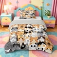 thumbnail image 1 of jejeloiu Cute Cat Pattern Twin Comforter Sets Kids,Colorful Pet Print Bedding Set,Reversible,2-Piece, 1 of 8