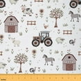 thumbnail image 1 of jejeloiu Cute Cattle Horse Fabric by the Yard 10 Yards,Fram Animal Sheep Room Decor Fabric by the Yard,Rustic Farmhouse Cabin Sewing Fabric For Children,Luxury Bedroom Decor, 1 of 6