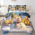 thumbnail image 1 of jejeloiu Cute Christmas Snowman Twin Bedding Sets 7-Piece,Marry Xmas Bedding Comforter Set,Happy New Year Sheet Sets For Child,Microfiber Bedroom Decor Reversible, 1 of 8