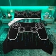 thumbnail image 1 of jejeloiu Cute Console Gamepad Bedding Comforter Set,Gamer Gaming Twin Comforter Sets,Cyan Black Bedding Set For Girls Boys,Super Cozy Room Decor Reversible,2pcs, 1 of 8