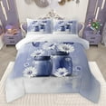 thumbnail image 1 of jejeloiu Cute Daisy Blossom Bedding Comforter Set,Retro Rustic Flower Twin Comforter Sets,Blue White Bedding Set For Girls Kids,Breathable Home Decor,2 Pieces, 1 of 8