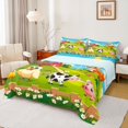 thumbnail image 1 of jejeloiu Cute Daisy Farm Animals Bed Sheets,Kawaii Chicken Cow Pig King Sheets For Girls Boys 4 Pieces, 1 of 7