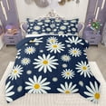 thumbnail image 1 of jejeloiu Cute Daisy Queen Comforter Set,Kawaii Flower Bedding Sets,White Deepblue Bedding Comforter Set For Girls Kids,Super Cozy Room Decor Reversible,3pcs, 1 of 8