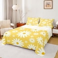 thumbnail image 1 of jejeloiu Cute Daisy Twin Sheet Set (3-Piece) Orange White Floral Decor For Girls Kids, 1 of 7