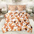 thumbnail image 1 of jejeloiu Cute Dog Paws 7pcs Bedding Comforter Set,Kawaii Pet Dogs Queen Bedding Sets,Orange Beige Queen Sheet Sets For Kids,Super Cozy Room Decor Reversible, 1 of 8