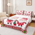 thumbnail image 1 of jejeloiu Santa Red Twin 3-Piece Reversible Unisex Breathable Cute Xmas New Year Cartoon Holiday Sheet Set, 1 of 7