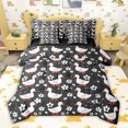 thumbnail image 1 of jejeloiu Cute Floral Blossom 7pcs Bedding Comforter Set,White Cartoon Duck Queen Bedding Sets For Teens Reversible, 1 of 8
