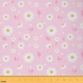 thumbnail image 1 of jejeloiu Cute Flower Daisy Fabric by the Yard 1 Yard,Nautral Floral Home Decor Fabric by the Yard,Pink White Orange Sewing Fabric For Princess,Luxury Bedroom Decor, 1 of 6