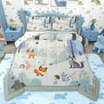 thumbnail image 1 of jejeloiu Cute Fox Deer Twin Comforter Sets,Wild Animal Bedding Set For Girls Boys Reversible 2pcs, 1 of 8
