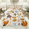 thumbnail image 1 of jejeloiu Cute Fox Full Size Comforter Sets,Kawaii Cartoon Animal Bedding Comforter Set,White Orange Bedding Sets For Men Women,Microfiber Bedroom Decor Reversible,3-Piece, 1 of 8