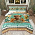 thumbnail image 1 of jejeloiu Cute Highland Cattle Bedding Comforter Set,Rustic Farmhouse Cabin Twin Comforter Sets,Boho Aztec Geometric Bedding Set For Kids,Luxury Bedroom Decor Reversible,2 Pieces, 1 of 8