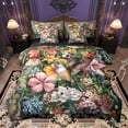 thumbnail image 1 of jejeloiu Cute Hummingbird 7-Piece Twin Bedding Sets,Colorful Flower Bedding Comforter Set,Rustic Floral Sheet Sets For Girls,Microfiber Bedroom Decor Reversible, 1 of 8