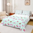 thumbnail image 1 of jejeloiu Cute Kawaii Bow Queen Sheet Sets,Pink Strawberry Bed Set For Girl Teens 4 Pieces, 1 of 7