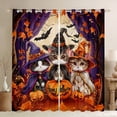 thumbnail image 1 of jejeloiu Cute Kitten Curtains Pack of 2 (42x84 Each),Happy Halloween Curtains Blackout,Funny Pumpkin Bedroom Curtains For Child,Luxury Bedroom Decor, 1 of 6