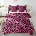 thumbnail image 1 of jejeloiu Cute Leopard Pattern 7-Piece Twin Bedding Sets,Modern Cheetah Print Bedding Comforter Set,Pink Black Sheet Sets For Girl Teens,Microfiber Bedroom Decor Reversible, 1 of 8