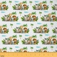thumbnail image 1 of jejeloiu Cute Lions Monkey Fabric by the Yard 1 Yard,Cartoon Giraffe ZebraHome Decor Fabric by the Yard,Green Coconut Monstera Sewing Fabric For Teens,Super Cozy Room Decor, 1 of 6