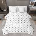 thumbnail image 1 of jejeloiu Cute Loves Pattern 7-Piece Bedding Comforter Set,Kawaii Polka Dots King Bedding Sets,White Black Heart Print Bed Sheets For Girls Kids,Super Cozy Room Decor Reversible, 1 of 8