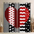 thumbnail image 1 of jejeloiu Cute Loves Pattern Blackout Curtains Set of 2 (52x84 Each),Modern Geometric Plaid Window Curtains,Red White Black Curtains and Drapes For Men Women,Ultra Soft Home Decor, 1 of 6