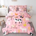 thumbnail image 1 of jejeloiu Cute Milk Cow Bedding Comforter Set 7 Pieces,Kawaii Animal Pig Full Bedding Set,Rustic Farmhouse Cabin Fitted Sheet Flat Sheet,Microfiber Bedroom Decor Reversible, 1 of 8