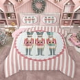 thumbnail image 1 of jejeloiu Cute Nutcracker Bedding Comforter Set,Pink Geometric Stripe Twin Comforter Sets,Merry Christmas Bedding Set For Girls Kids,Breathable Home Decor Reversible,2pcs, 1 of 8