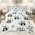 thumbnail image 1 of jejeloiu Cute Panda Bedding Comforter Set,Zoo Animal Twin Comforter Sets,White Black Green Bedding Set For Boys Girls,Ultra Soft Home Decor Reversible,2 Pieces, 1 of 8