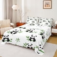 thumbnail image 1 of jejeloiu Cute Panda Queen Sheet Sets,Zoo Animal Flat Sheet,White Black Green Queen Fitted Sheet For Boys Girls,Ultra Soft Home Decor,4-Piece, 1 of 7