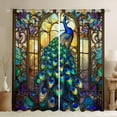 thumbnail image 1 of jejeloiu Cute Peacock Blackout Curtains,Boho Bohemian Curtains Pack of 2 (38x45 Each),Vintage Glass Window Curtains For Kids,Super Cozy Room Decor, 1 of 6