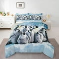 thumbnail image 1 of jejeloiu Cute Penguin Full Size Comforter Sets,Wild Animal Bedding Comforter Set,Gray Blue Bedding Sets For Boys Girls,Luxury Bedroom Decor Reversible,3 Pieces, 1 of 8
