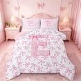thumbnail image 1 of jejeloiu Cute Personalized Gifts Queen Comforter Set,First Letter E Bedding Comforter Set For Bow Lover Reversible 3-Piece, 1 of 8