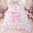 thumbnail image 1 of jejeloiu Cute Personalized Gifts Twin Comforter Sets,First Letter R Bedding Set For Bow Lover Reversible 2pcs, 1 of 8