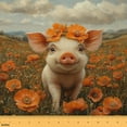 thumbnail image 1 of jejeloiu Cute Pig Fabric by the Yard 1 Yard,Country Farmhouse Animal Home Decor Fabric by the Yard,Orange Flower Floral Sewing Fabric For Child,Breathable Bedroom Decorative, 1 of 6