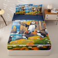 thumbnail image 1 of jejeloiu Cute Puffin Zipper Twin Comforter Sets with Fitted Sheet and 2 Pillowcases Kids,Watercolor Seaside Floral Balloon Party Zipper Bedding Set For Girls,Reversible,4-Piece, 1 of 7