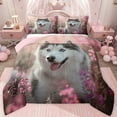 thumbnail image 1 of jejeloiu Cute Puppy Dogs Twin Comforter Sets,Pink Flowers Blossom Bedding Set For Girls Boys Reversible 2pcs, 1 of 8